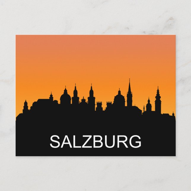 Salzburger Silhouette, Sommer-Sonnenuntergang Postkarte (Vorderseite)