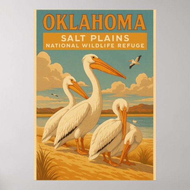 Salzebene von Oklahoma, Nationalreservat für wild  Poster (Vorne)