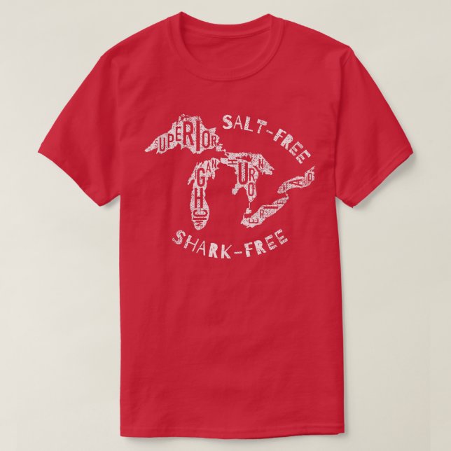 Salzfreies Hai - Freie Große Seen T-Shirt (Design vorne)
