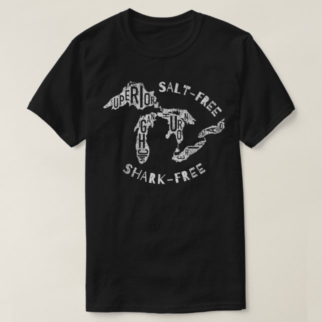 Salzfreies Hai - Freie Große Seen T-Shirt (Design vorne)