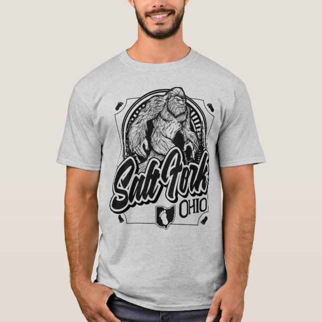 Salzgabel Bigfoot - Schwarz drucken T-Shirt (Vorderseite)
