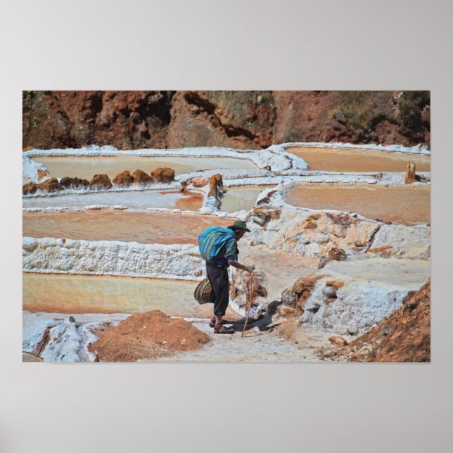 Salzgewinnung in Maras, Peru Poster (Vorne)