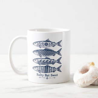 Salzig, aber süße Vintage-nautische Fische Kaffeetasse