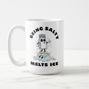 Salzig sein lässt Eis schmelzen, salzig schmilzt E Kaffeetasse