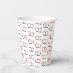 Salzige Brezel-Drehmuster-Party-Rosa Pappbecher