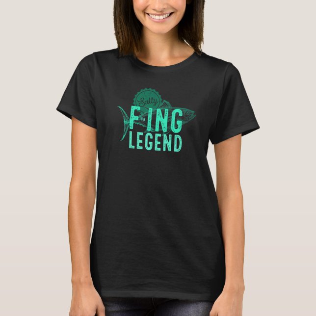 Salzige Fischerei-Legende T-Shirt (Vorderseite)