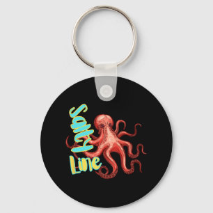 Salzige Linie Oktopus Ozean Angelboot-Trip-Besatzu Schlüsselanhänger
