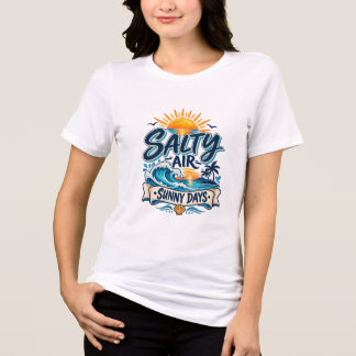 Salzige Luft Sonnige Tage Strand Sommer Typografie Tri-Blend Shirt