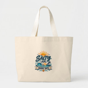 Salzige Luft Sonnige Tage Strand-Tasche Jumbo Stoffbeutel