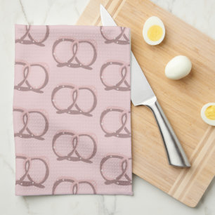 Salzige Pretzel-Drehmuster-Rosa-Küchenhandtuch Geschirrtuch