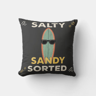 Salzige Sandy Sortierte Lustige Surfboard Strand S Kissen