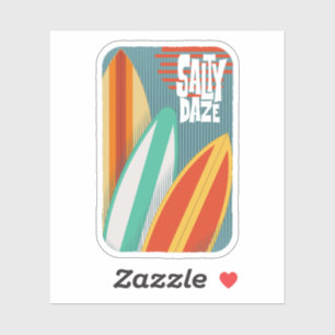 Salzige Tage beim Surfen Aufkleber