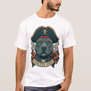 Salziger Hund Pitbull T-Shirt