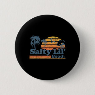 Salziger kleiner Strand Lustiger Sommerurlaub Vint Button