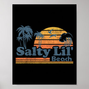 Salziger kleiner Strand Lustiger Sommerurlaub Vint Poster