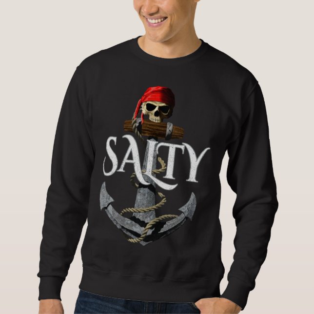 Salziger Piratenanker Nautical Sweatshirt (Vorderseite)