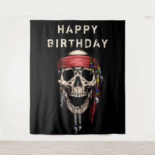 Salziger Piratenschädel-Hintergrund Wandteppich