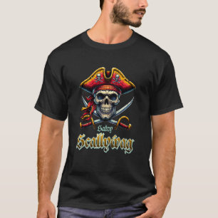 Salziger Schurke Totenkopf und gekreuzte Schwerter T-Shirt