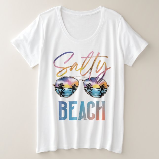 Salziger Strand Große Größe T-Shirt (Design vorne)