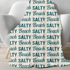 Salziger Strand Sand & Türkisblaue Grafische Küste Fleecedecke