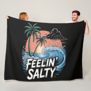 Salziges Beach-Sommerurlaub 70er Fleecedecke