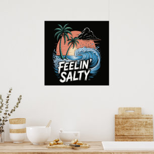 Salziges Gefühl Strand Sommerferien 70er Poster
