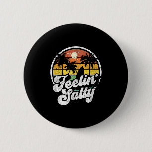 Salziges Insel-Urlaub-Surfen Palm Retro B Button