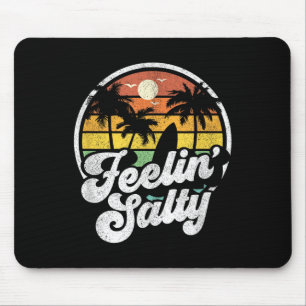 Salziges Insel-Urlaub-Surfen Palm Retro B Mousepad