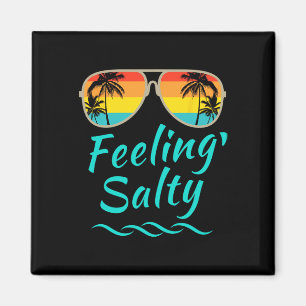 Salziges Insel Urlaub Surfen Palme Retro B Magnet