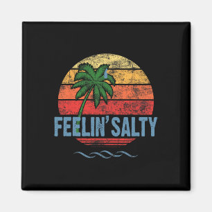 Salziges Insel Urlaub Surfen Palme Retro B Magnet