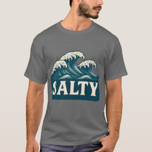 Salziges Teal Blau Surf Strand Wellen   Küstenlebe T-Shirt