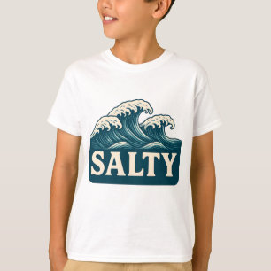 Salziges Teal Blaues Surfstrand Wellen   Küstenleb T-Shirt