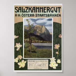 Salzkammergut Österreich Vintage Poster 1910