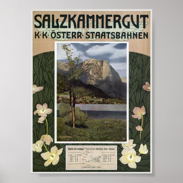 Salzkammergut Österreich Vintage Poster 1910 (Vorne)