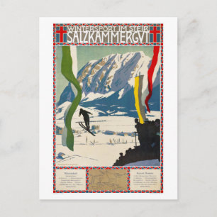 Salzkammergut Österreich Vintage Poster restaurier Postkarte