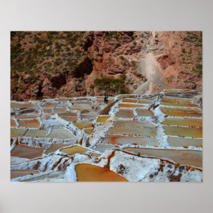 Salzpfannen in Maras, Peru Poster