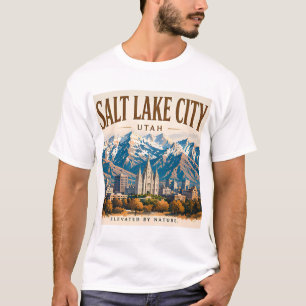 Salzsee Stadt Berghimmel T-Shirt
