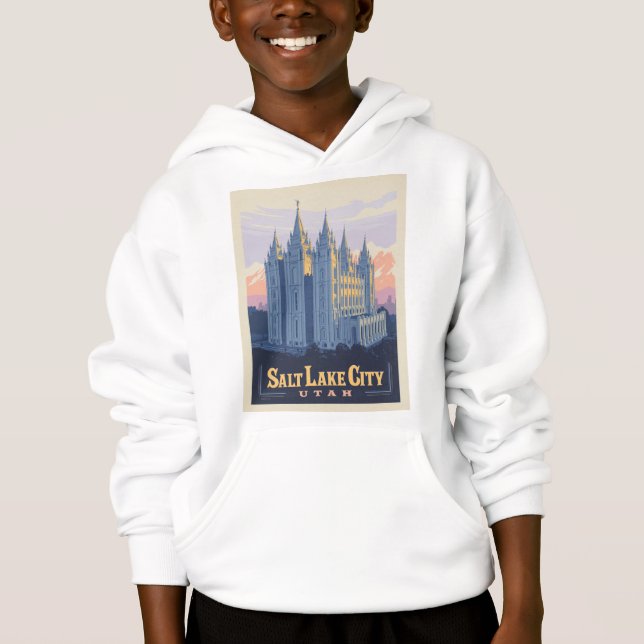 Salzsee-Tempel | Salt Lake City, Utah Hoodie (Vorderseite)