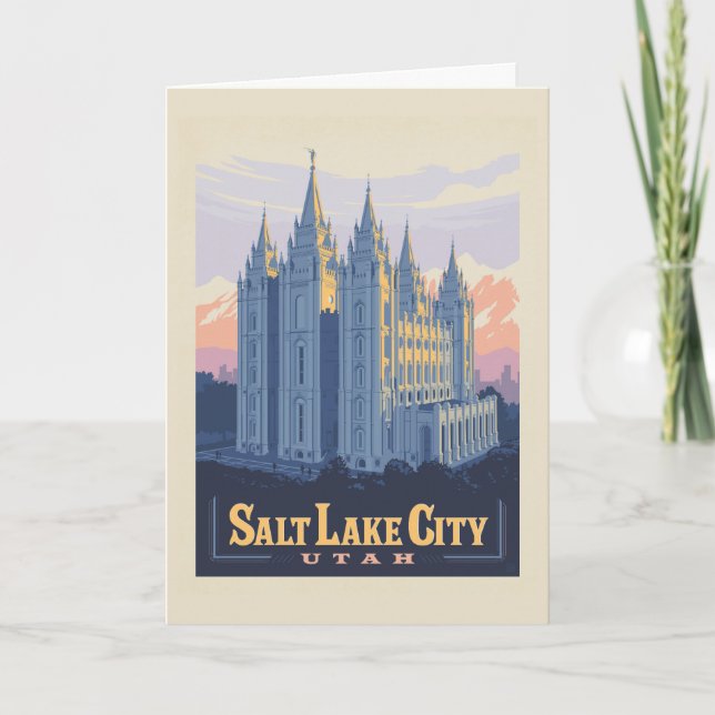 Salzsee-Tempel | Salt Lake City, Utah Karte (Vorderseite)