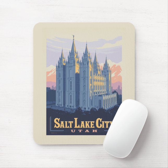 Salzsee-Tempel | Salt Lake City, Utah Mousepad (Mit Mouse)