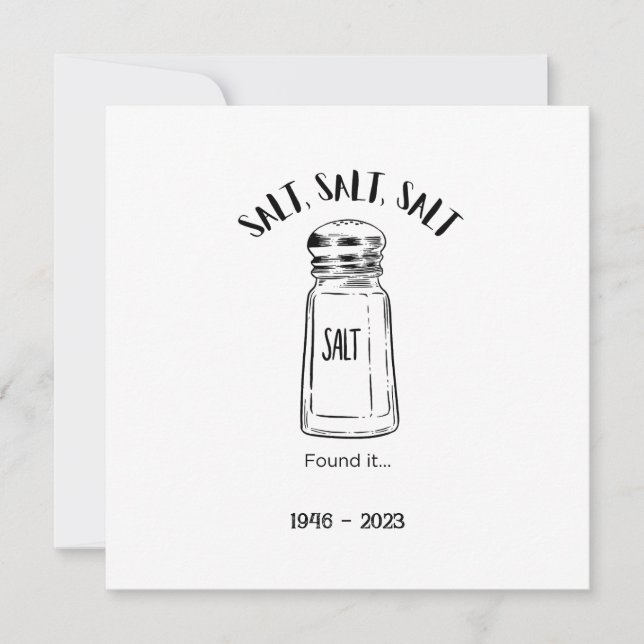 Salzstreuer verloren - gefallen einladung (Vorderseite)