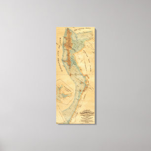 Salzsumpf und Gezeitenlandkarte Leinwanddruck