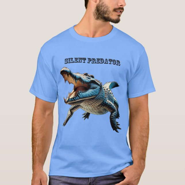 Salzwasser Crocodile Underwater with Open Mouth UR T-Shirt (Vorderseite)