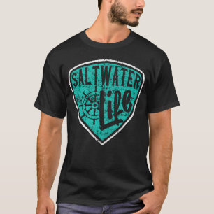 Salzwasser-Leben Fischer Angeln T-Shirt
