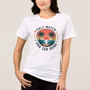 "Salzwasser & Sonnenschein-Vibes" - Tropischer Str Tri-Blend Shirt