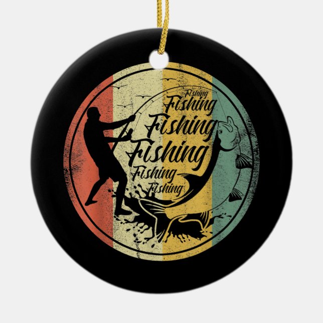 Salzwasser Tiefseefischerei Angler Fisherman Sport Keramik Ornament (Vorne)