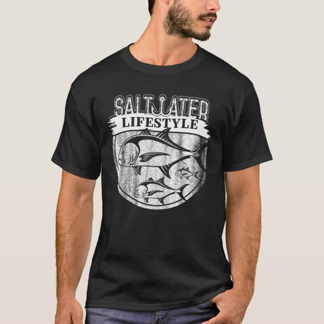 Salzwasser Tiefseefischerei Angler Fisherman Sport T-Shirt (Vorderseite)