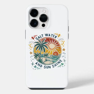 Salzwasser und Sonnenschein Vintage Tropischer Str iPhone 14 Pro Max Hülle