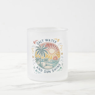 Salzwasser und Sonnenschein Vintage Tropischer Str Mattglastasse