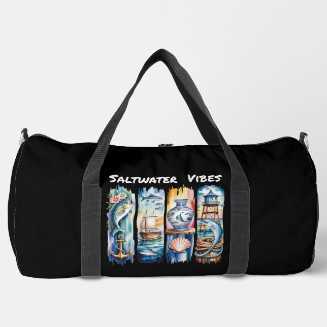 Salzwasser-Vibes-Nautikpaneele  Duffle Bag (Vorderseite)